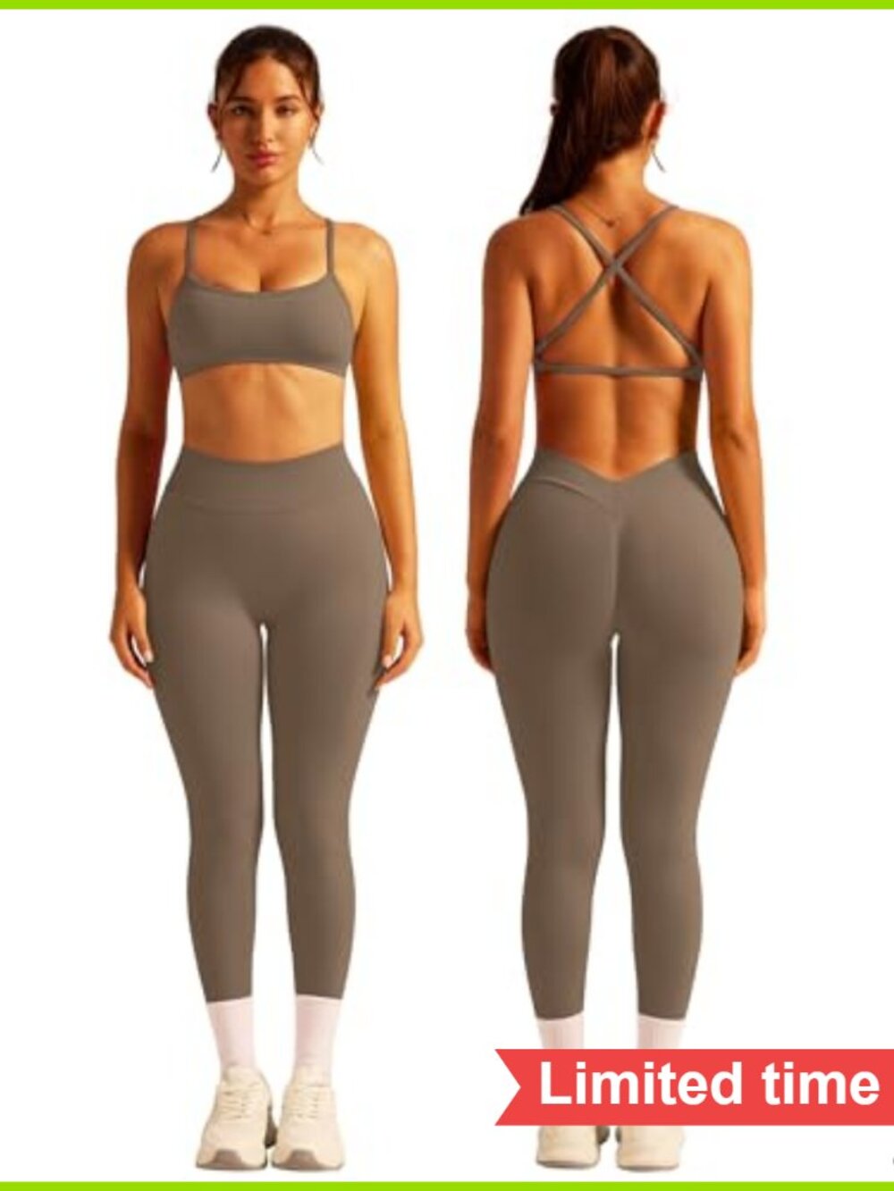 2 Piece Seamless Workout Set for Women High Waist Leggings Sports Bra Gym Sets